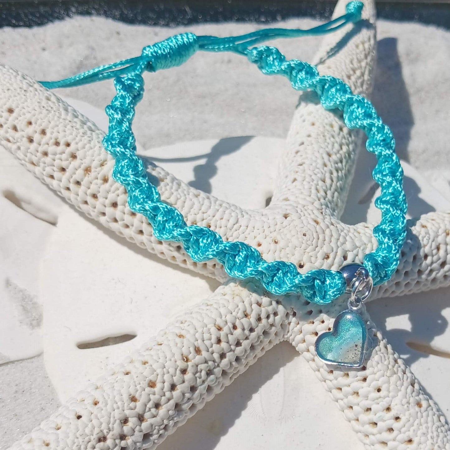 Bracelet - Teal Waxed Polyester Braided Cord Bracelet
