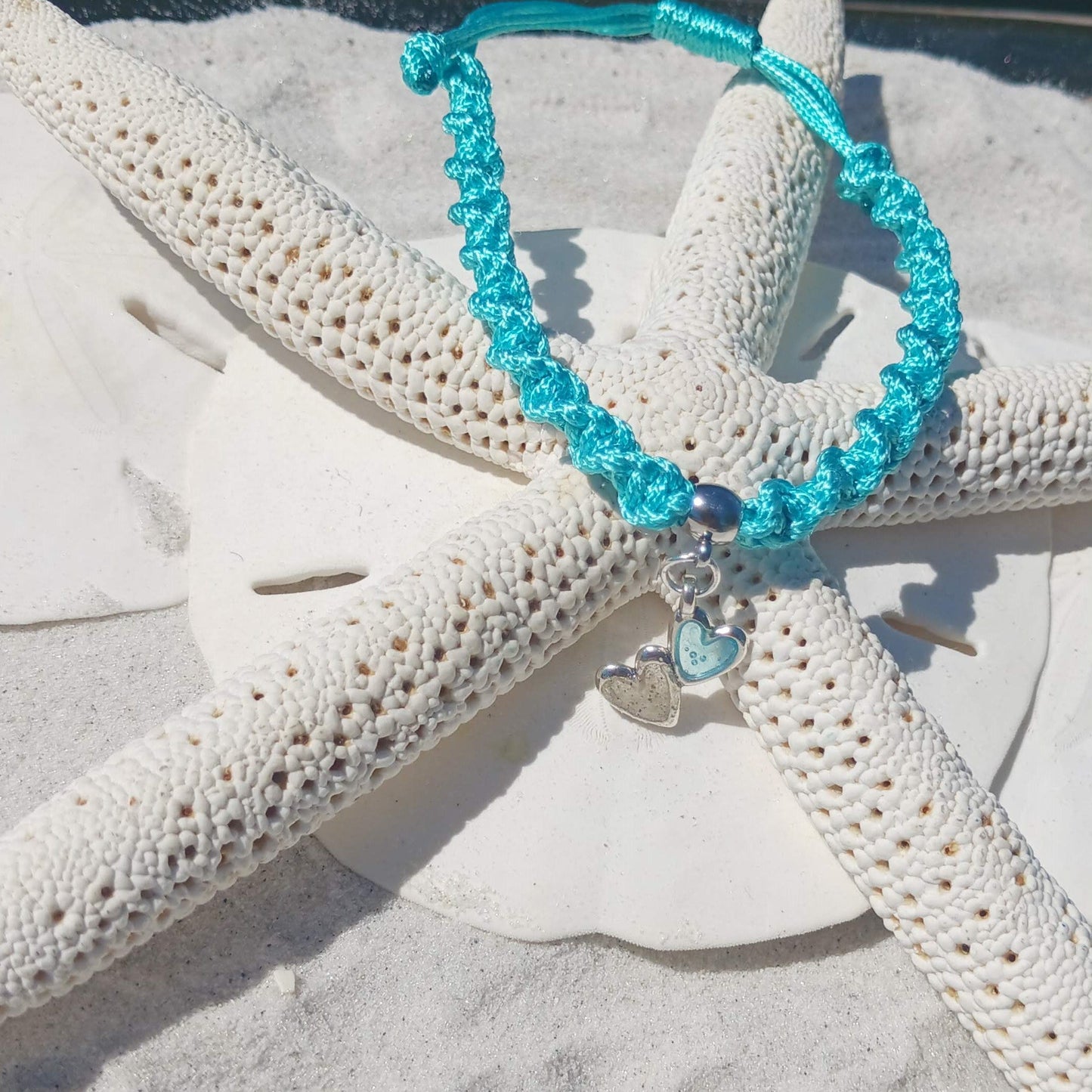 Bracelet - Teal Waxed Polyester Braided Cord Bracelet