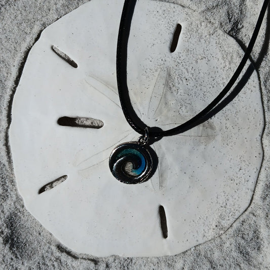 Leather cord necklace w/ charm