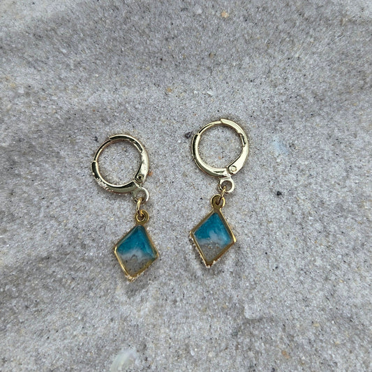 Dainty Rhombus Huggie Hoop Earrings