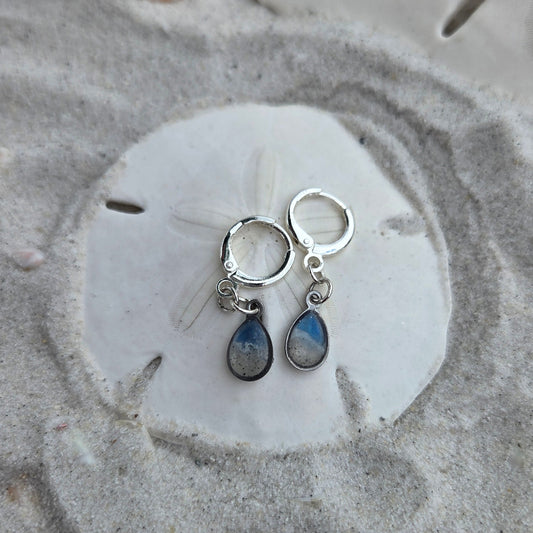 Dainty Rain Drop Huggie Hoop Earrings