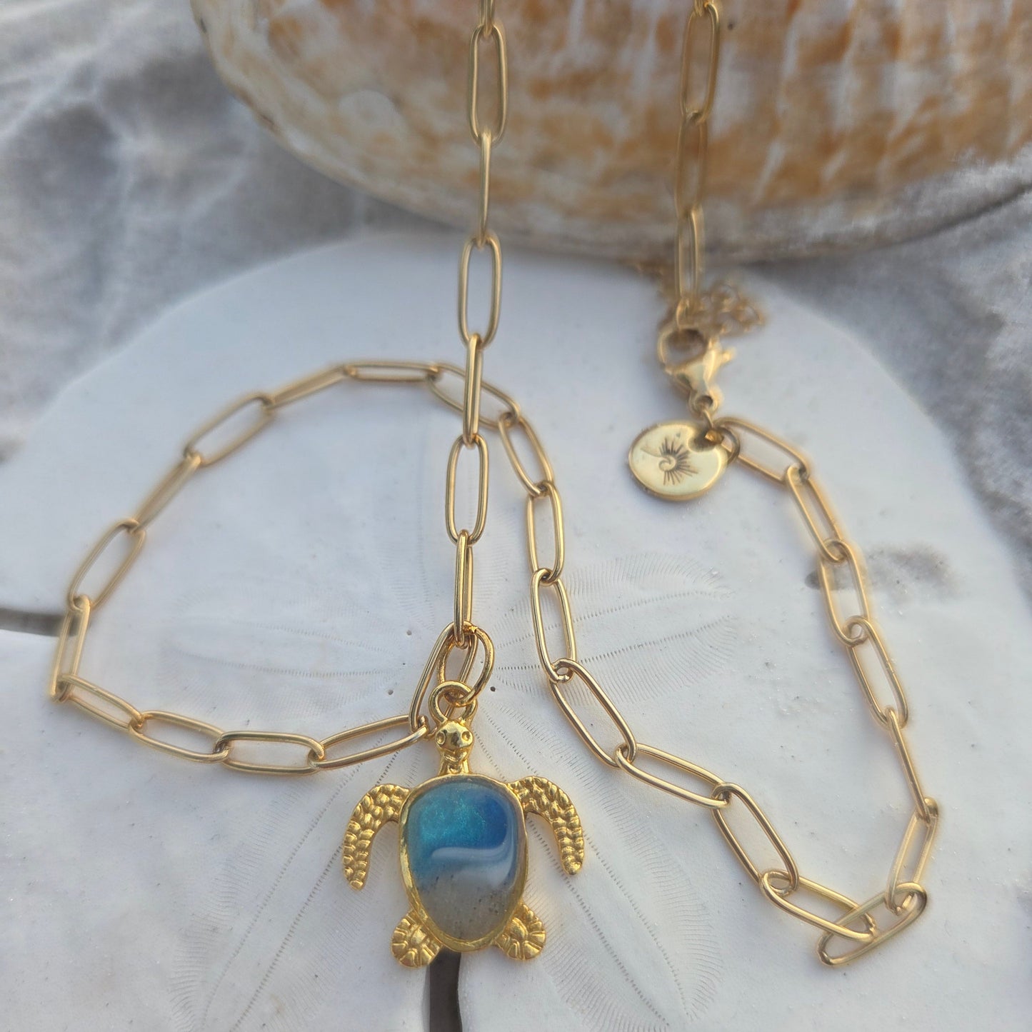 Turtle paperclip necklace