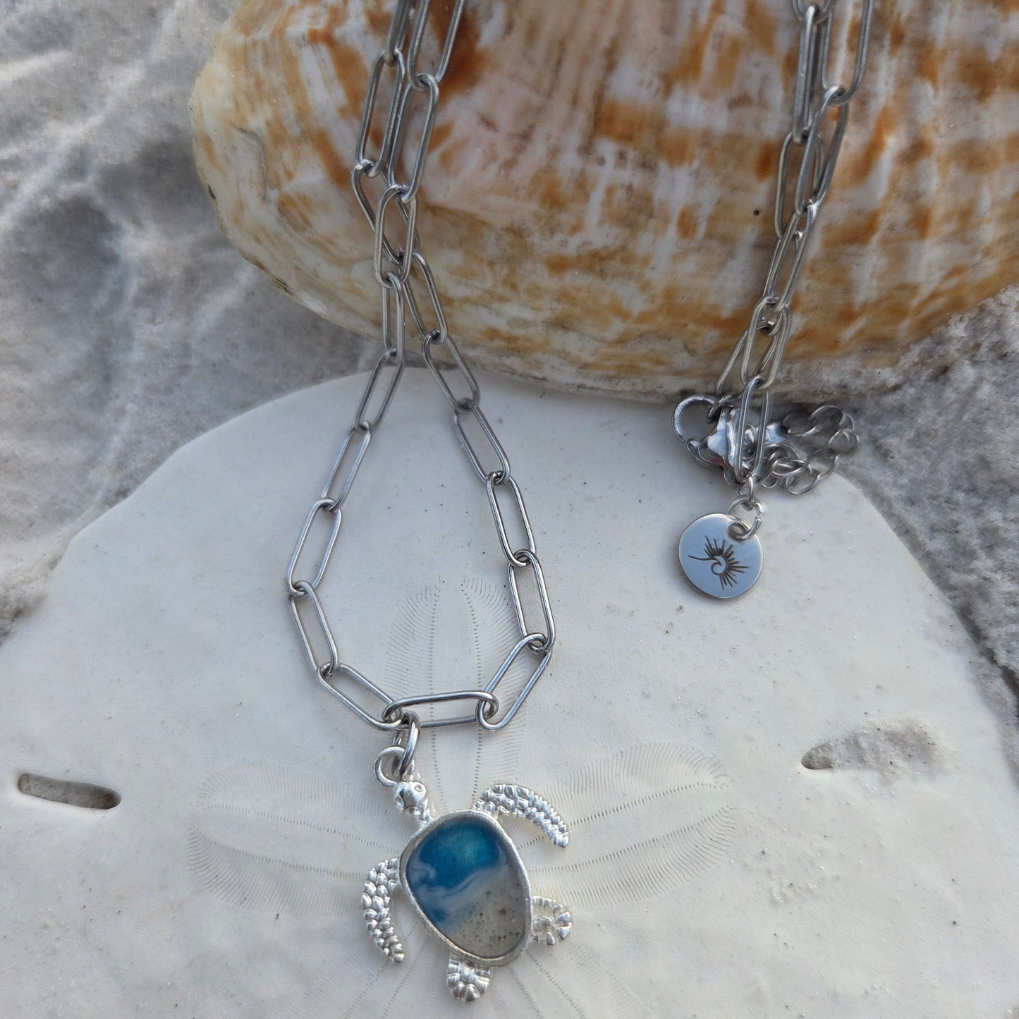 Turtle paperclip necklace