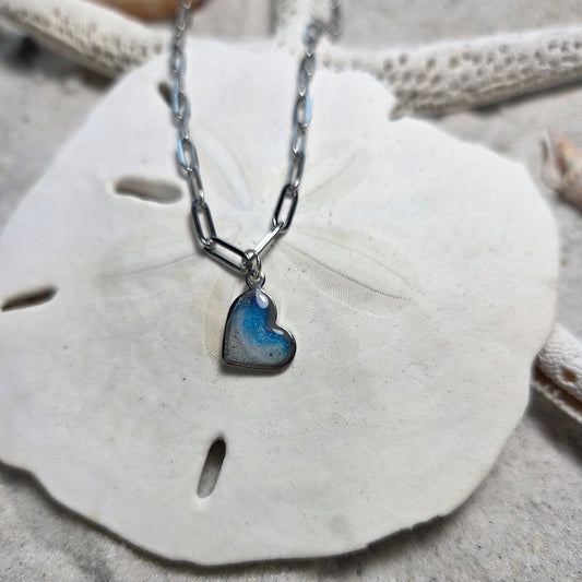 Heart Necklace - Paperclip Chain