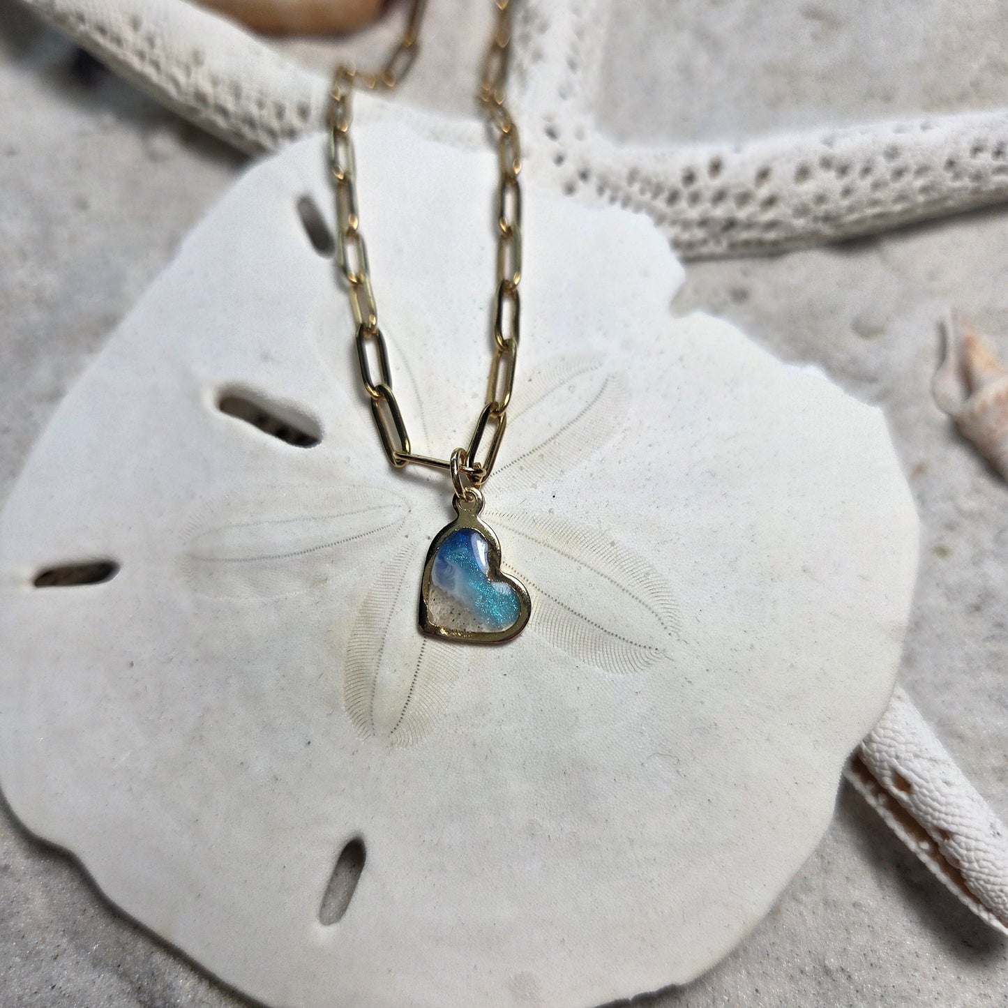 Heart Necklace - Paperclip Chain