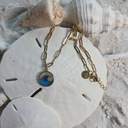 Classic Wave Necklace - Paperclip Chain