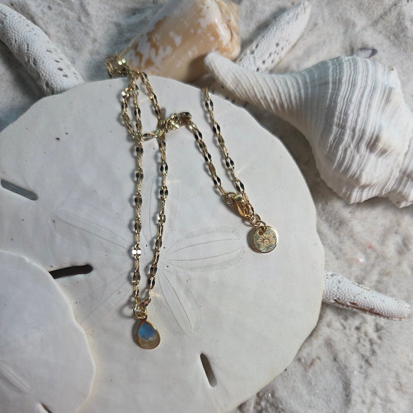 Dainty Rain Drop Necklace - Lip Chain