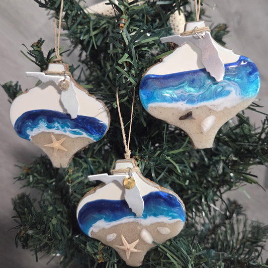 Florida Beach Sand Holiday Ornament