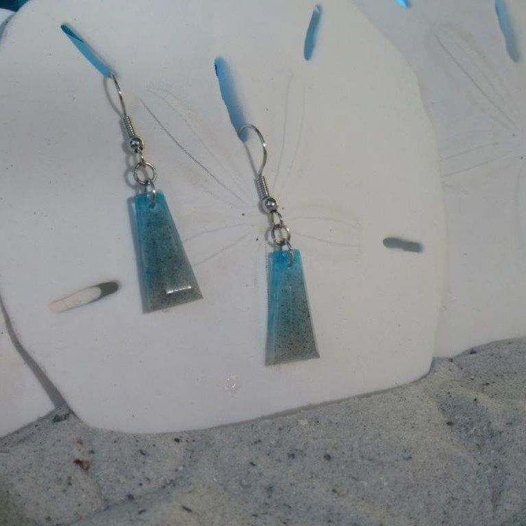 Trapezoid beach sand earrings
