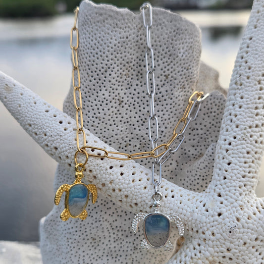 Turtle paperclip necklace