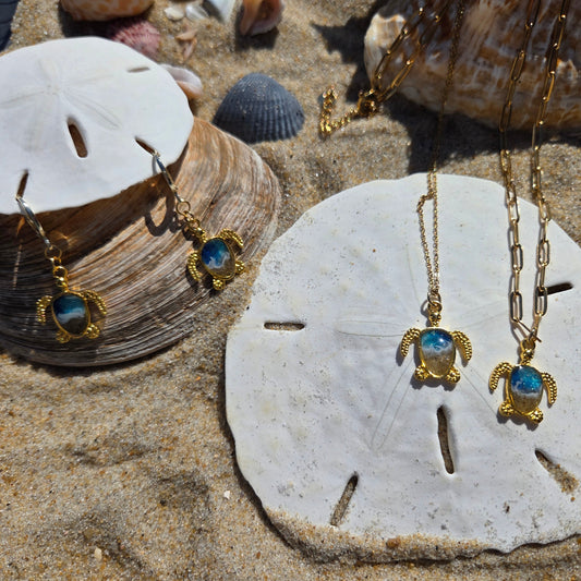 OBX Turtles - Necklace & Earrings