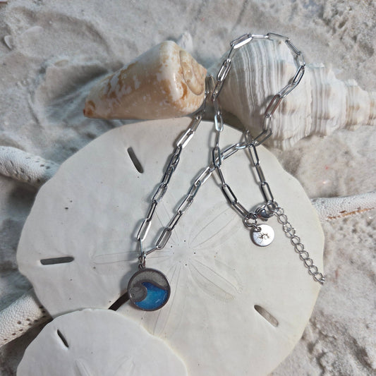 Classic Wave Necklace - Paperclip Chain