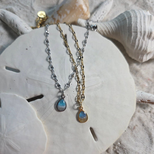 Dainty Rain Drop Necklace - Lip Chain