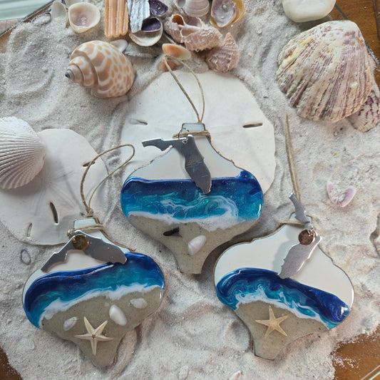 Florida Beach Sand Christmas Ornament