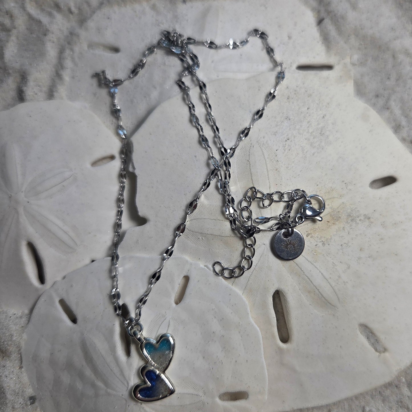 Double Heart Necklace - Lip Chain