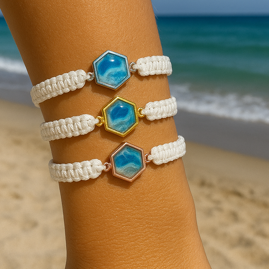 Hexagon - Braided Slider Bracelet