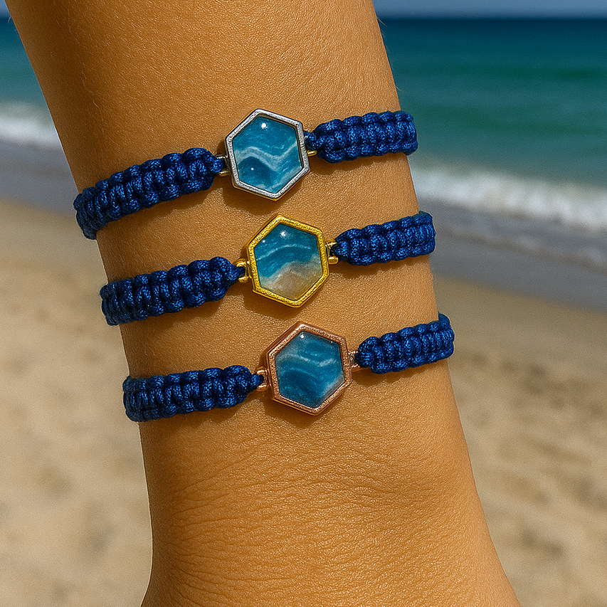Hexagon - Braided Slider Bracelet