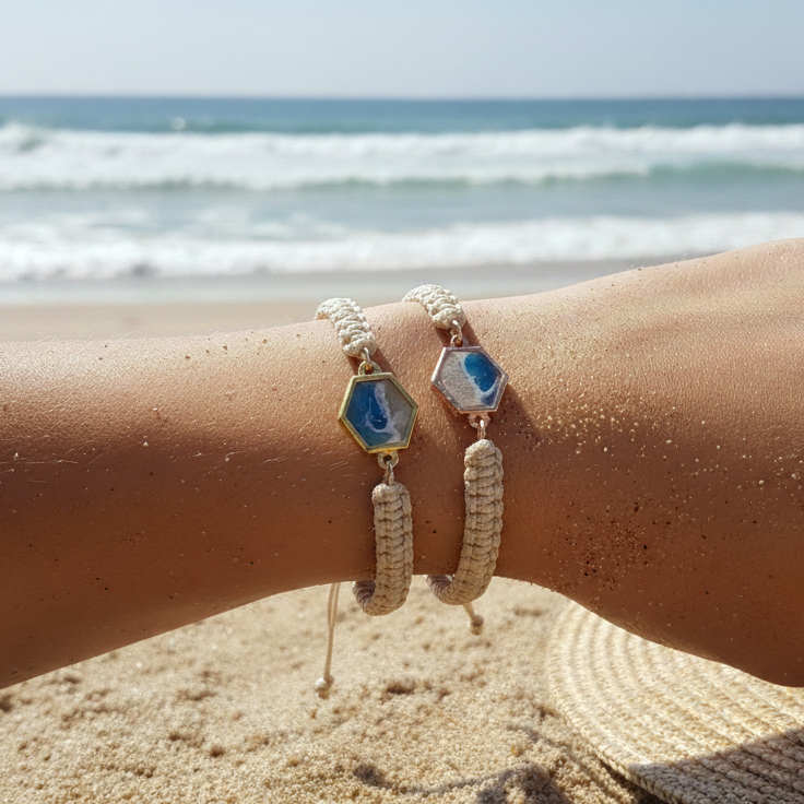 Hexagon - Braided Slider Bracelet